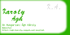 karoly agh business card