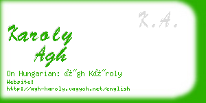 karoly agh business card